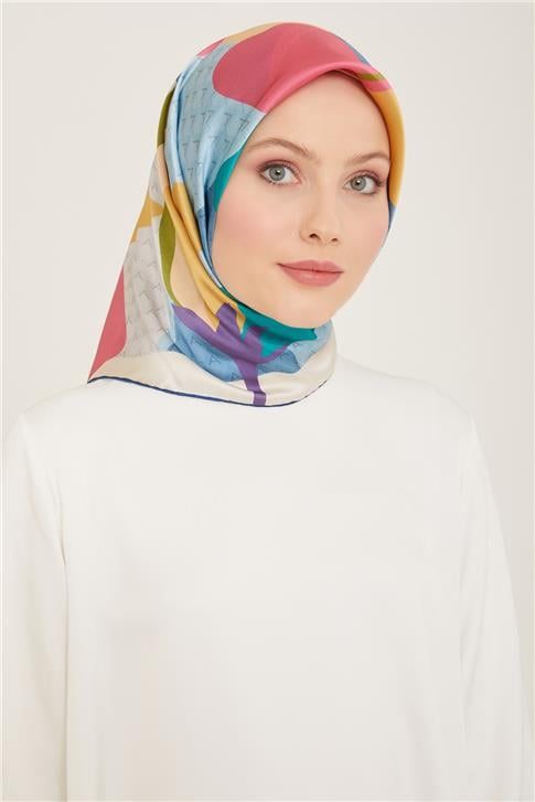 Armine Geometrik Desenli Sura İpek Eşarp 24Ya9120 04
