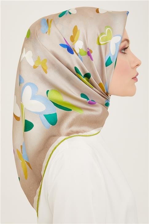 Armine Geometrik Desenli Sura İpek Eşarp 24Ya9147 36 05