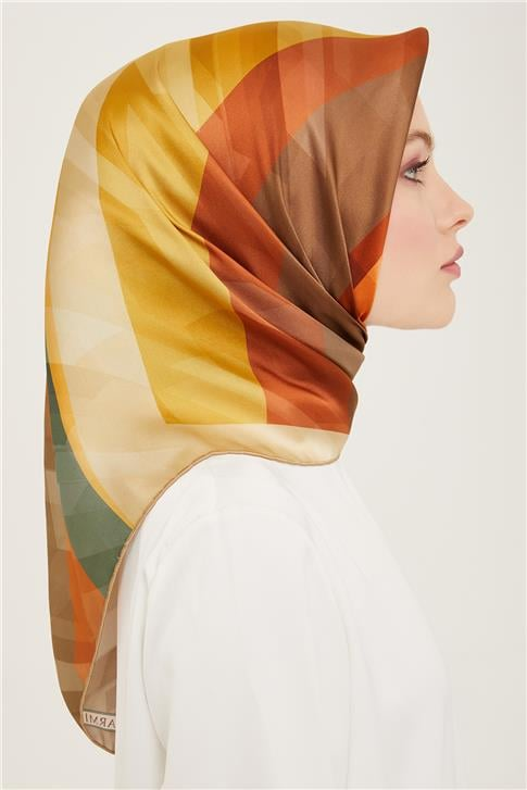 Armine Geometrik Desenli Sura İpek Eşarp 24Ya9138 2 01