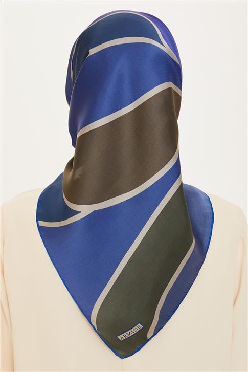 Armine Geometrik Desenli Sura Saf İpek Eşarp 9232D 51
