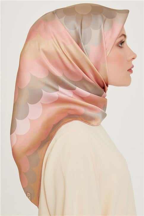 Armine Geometrik Desenli Sura Saf İpek Eşarp 9212D 56