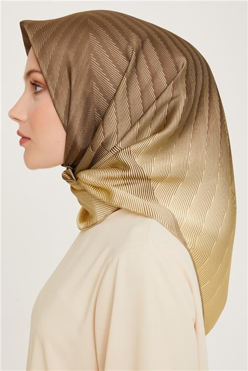 Armine Geometrik Desenli Sura Saf İpek Eşarp 9237D 34