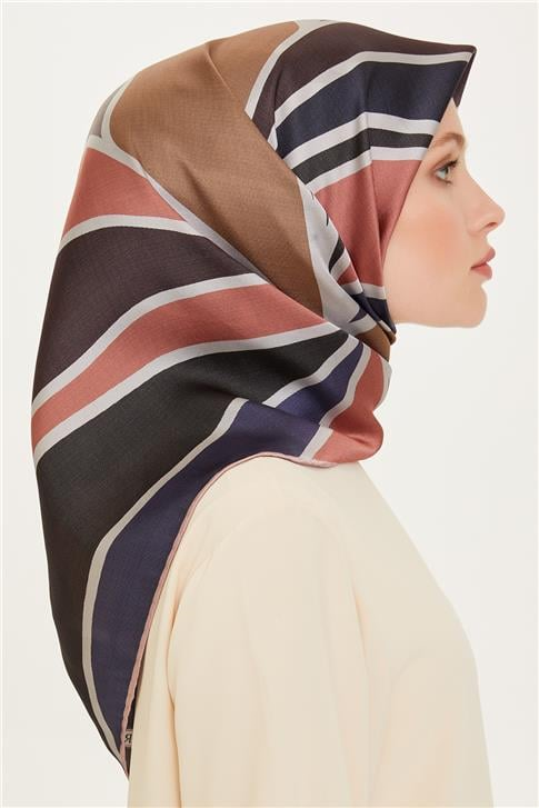 Armine Geometrik Desenli Sura Saf İpek Eşarp 9232D 85