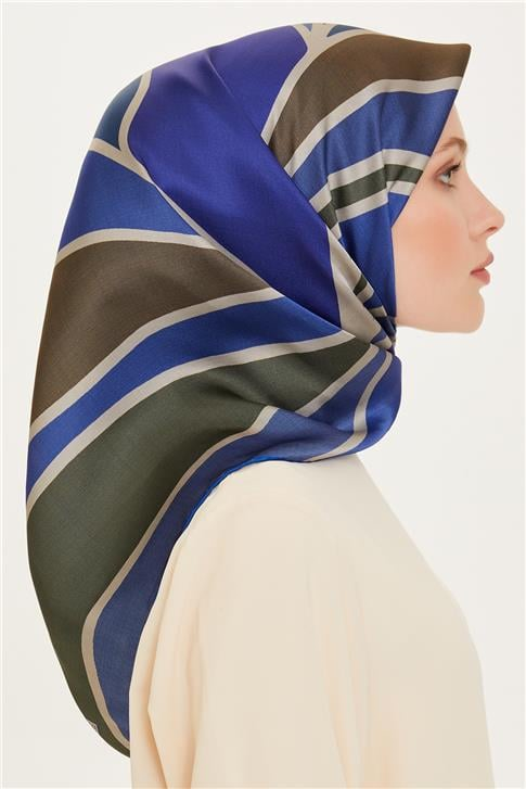Armine Geometrik Desenli Sura Saf İpek Eşarp 9232D 51