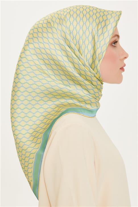 Armine Geometrik Desenli Sura Saf İpek Eşarp 9226D 81 55
