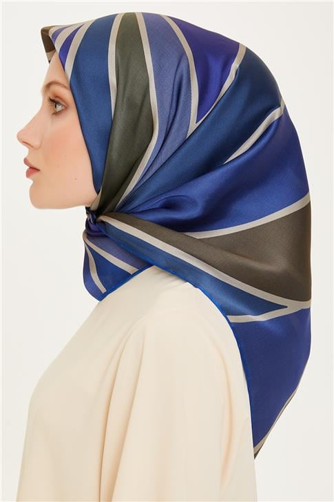 Armine Geometrik Desenli Sura Saf İpek Eşarp 9232D 51