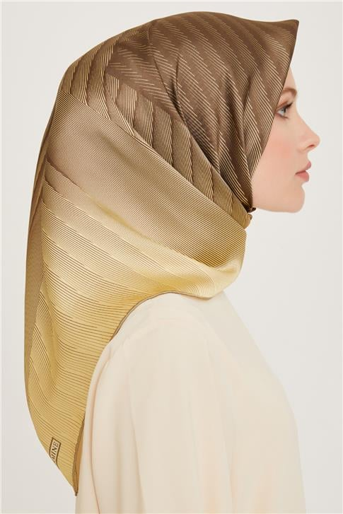 Armine Geometrik Desenli Sura Saf İpek Eşarp 9237D 34