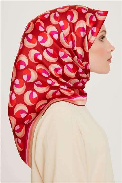 Armine Geometrik Desenli Sura Saf İpek Eşarp 9219D 05 83