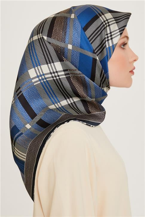 Armine Geometrik Desenli Sura Saf İpek Eşarp 9223D 33 33