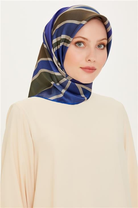 Armine Geometrik Desenli Sura Saf İpek Eşarp 9232D 51