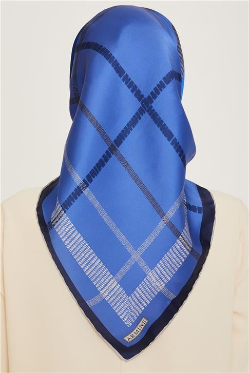 Armine Geometrik Desenli Sura Saf İpek Eşarp 9206D 84