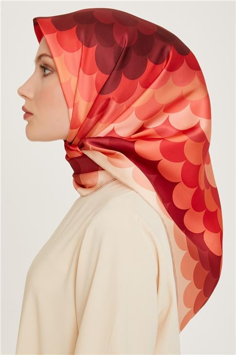 Armine Geometrik Desenli Sura Saf İpek Eşarp 9212D 32