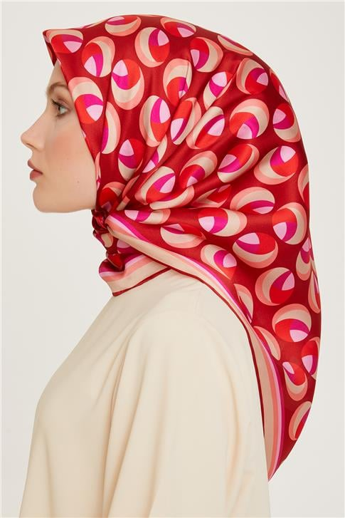 Armine Geometrik Desenli Sura Saf İpek Eşarp 9219D 05 83