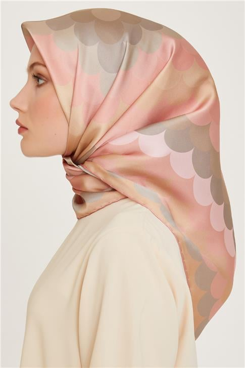 Armine Geometrik Desenli Sura Saf İpek Eşarp 9212D 56