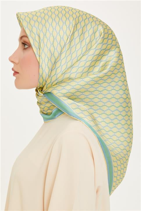 Armine Geometrik Desenli Sura Saf İpek Eşarp 9226D 81 55