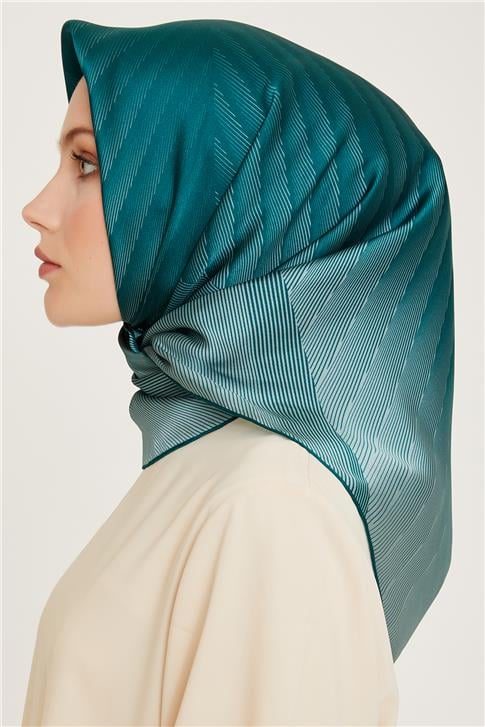 Armine Geometrik Desenli Sura Saf İpek Eşarp 9237D 53