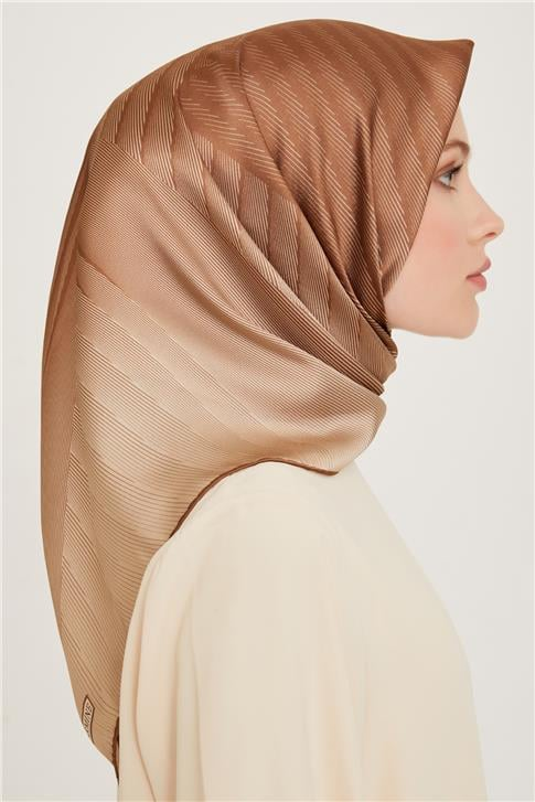 Armine Geometrik Desenli Sura Saf İpek Eşarp 9237D 01