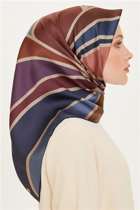Armine Geometrik Desenli Sura Saf İpek Eşarp 9232D 32