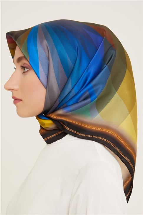 Armine Geometrik Desenli Twill İpek Eşarp 24Ya9113 15
