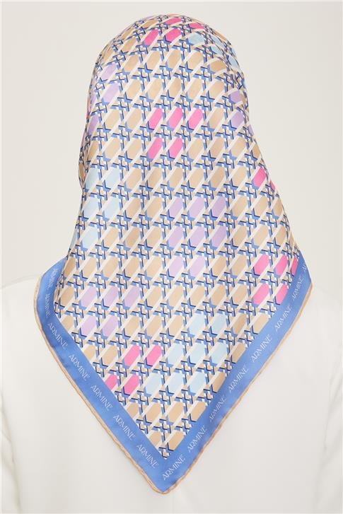 Armine Geometrik Desenli Twill İpek Eşarp 24Ya9144 37 56
