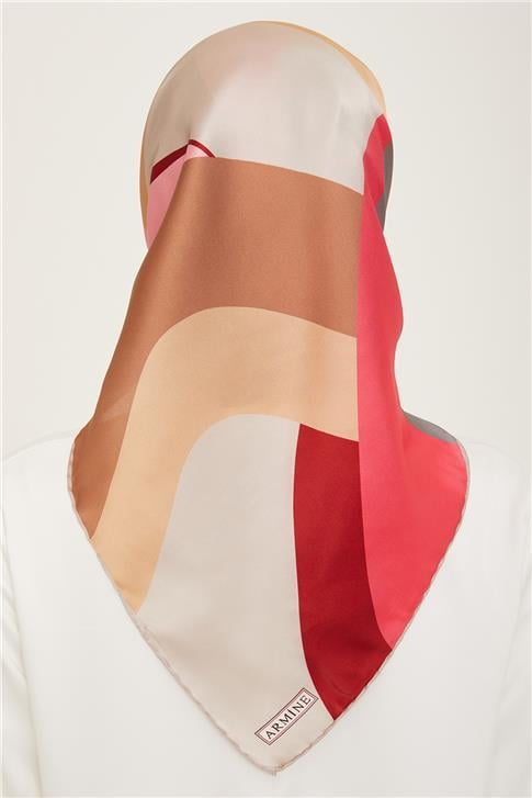Armine Geometrik Desenli Twill İpek Eşarp 24Ya9148 31 05