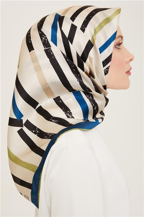 Armine Geometrik Desenli Twill İpek Eşarp 24Ya9101 2 85