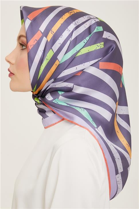 Armine Geometrik Desenli Twill İpek Eşarp 24Ya9101 2 61
