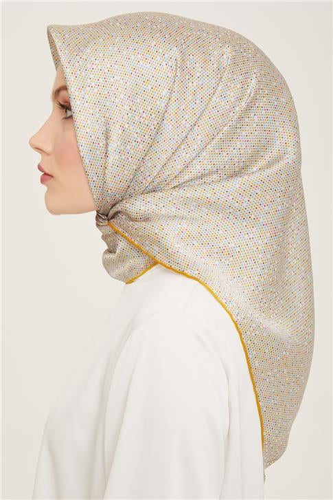 Armine Geometrik Desenli Twill İpek Eşarp 24Ya9113 35 52