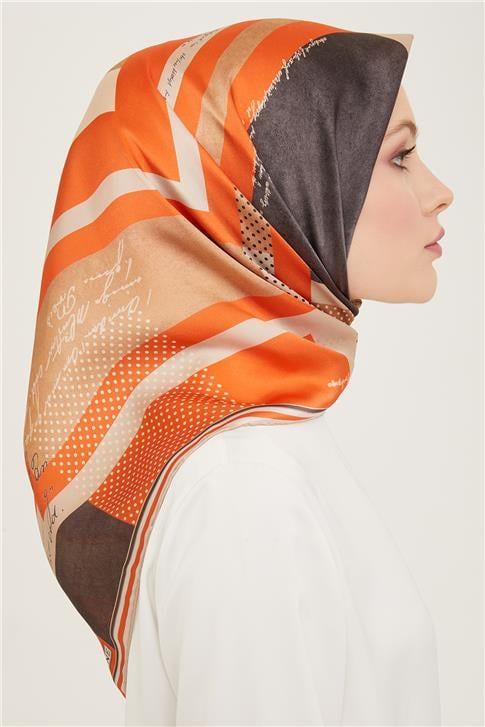 Armine Geometrik Desenli Twill İpek Eşarp 24Ya9138 2 86