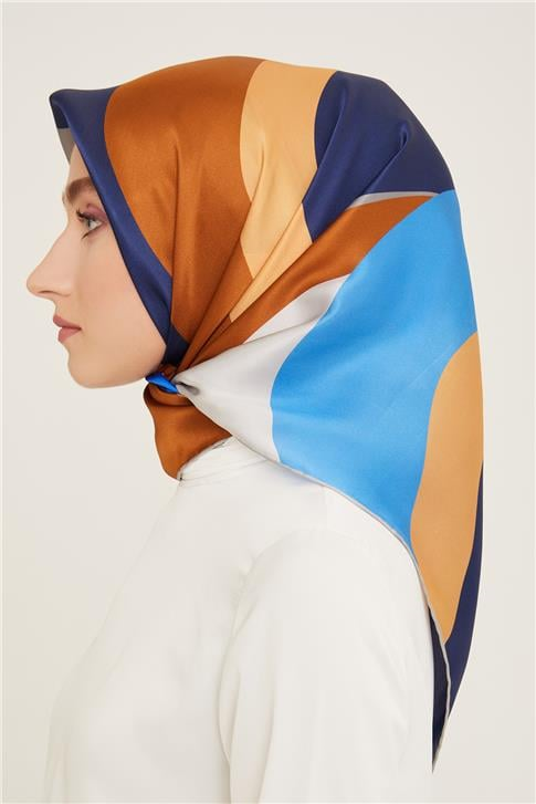 Armine Geometrik Desenli Twill İpek Eşarp 24Ya9148 31 59