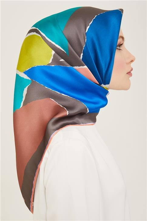Armine Geometrik Desenli Twill İpek Eşarp 24Ya9125 83 53