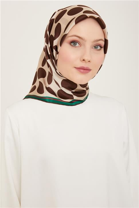 Armine Geometrik Desenli Twill İpek Eşarp 24Ya9156 86 80