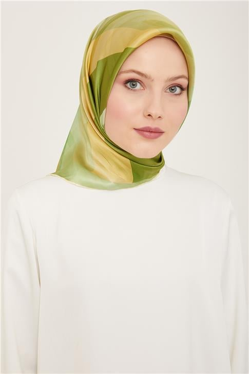 Armine Geometrik Desenli Twill İpek Eşarp 24Ya9137 55 56