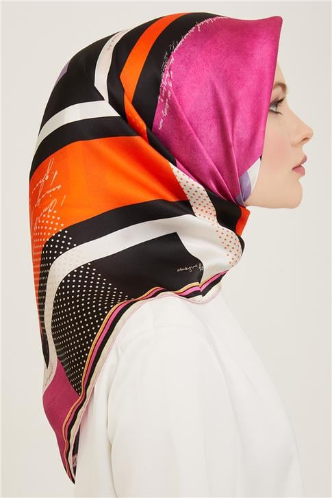 Armine Geometrik Desenli Twill İpek Eşarp 24Ya9138 2 36