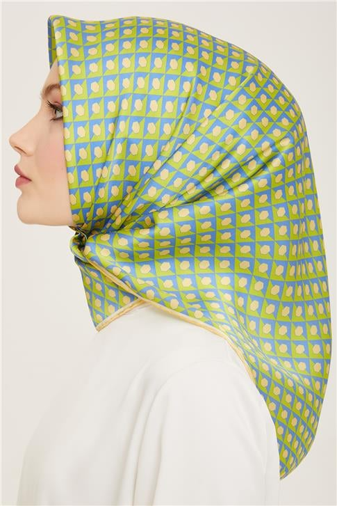 Armine Geometrik Desenli Twill İpek Eşarp 24Ya9109 53 51