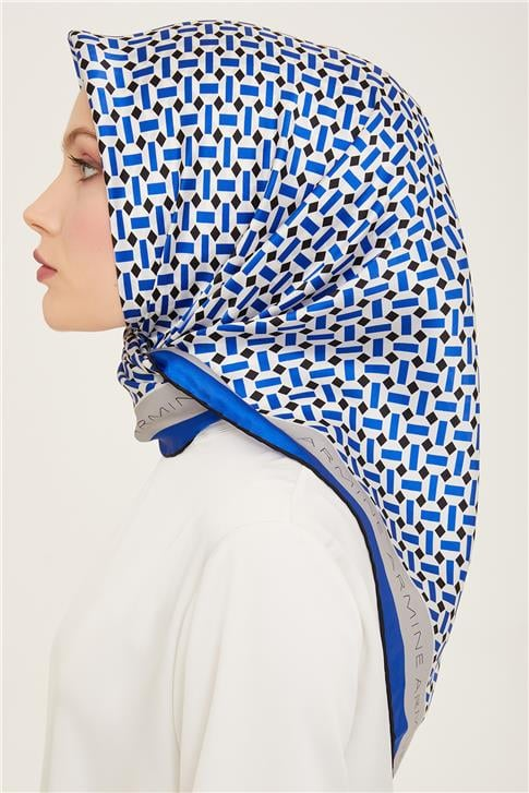 Armine Geometrik Desenli Twill İpek Eşarp 24Ya9151 4 38