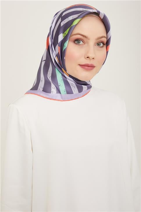 Armine Geometrik Desenli Twill İpek Eşarp 24Ya9101 2 61