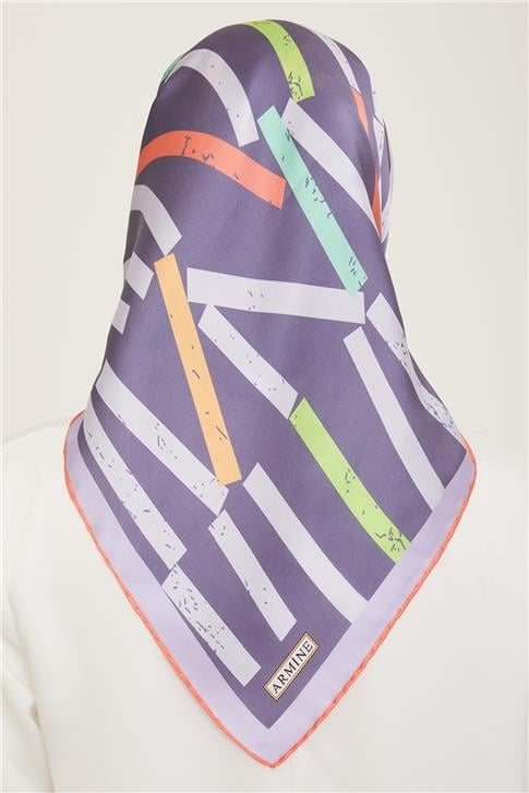 Armine Geometrik Desenli Twill İpek Eşarp 24Ya9101 2 61