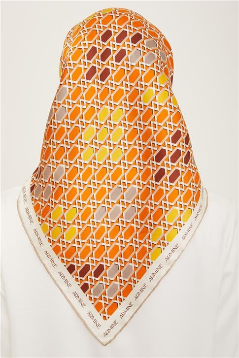 Armine Geometrik Desenli Twill İpek Eşarp 24Ya9144 37 34