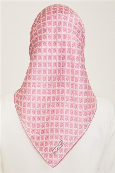 Armine Geometrik Desenli Twill İpek Eşarp 24Ya9109 53 01