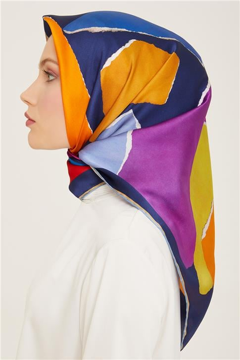 Armine Geometrik Desenli Twill İpek Eşarp 24Ya9125 83 80