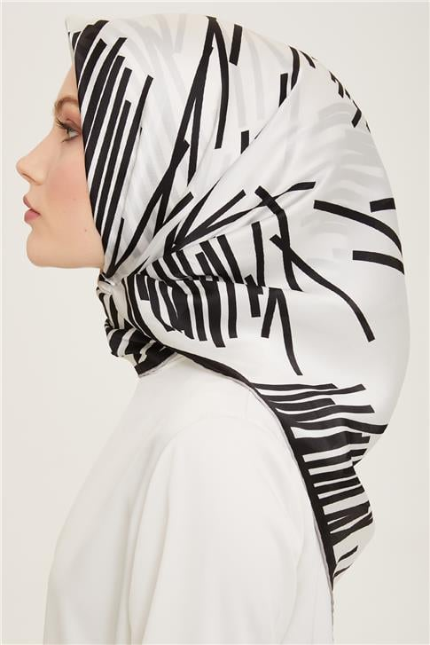 Armine Geometrik Desenli Twill İpek Eşarp 24Ya9157 51