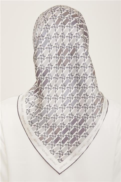 Armine Geometrik Desenli Twill İpek Eşarp 24Ya9144 37 04