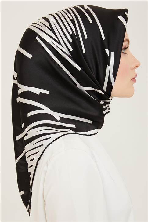 Armine Geometrik Desenli Twill İpek Eşarp 24Ya9157 50