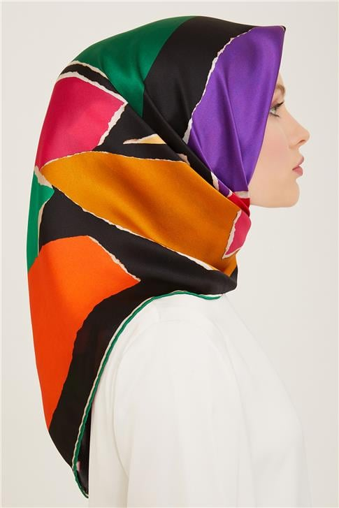 Armine Geometrik Desenli Twill İpek Eşarp 24Ya9125 83 06