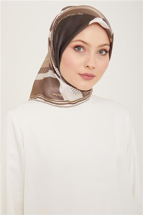 Armine Geometrik Desenli Twill İpek Eşarp 24Ya9138 2 09