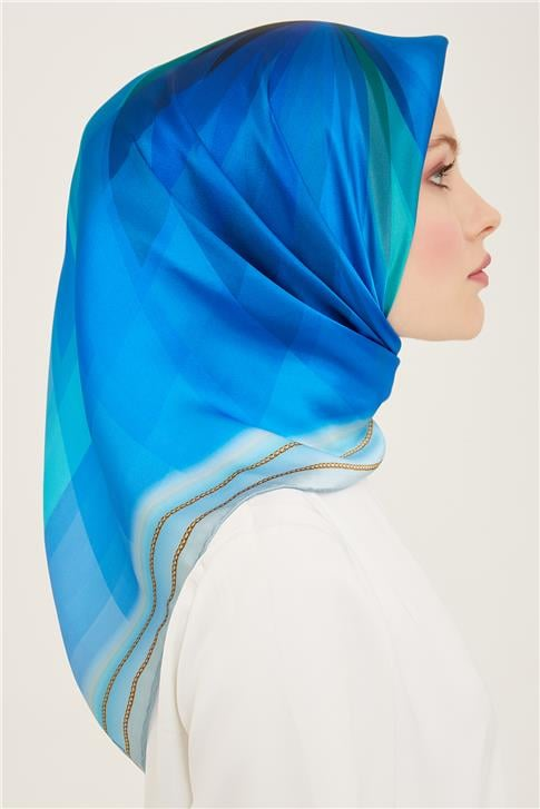 Armine Geometrik Desenli Twill İpek Eşarp 24Ya9113 02