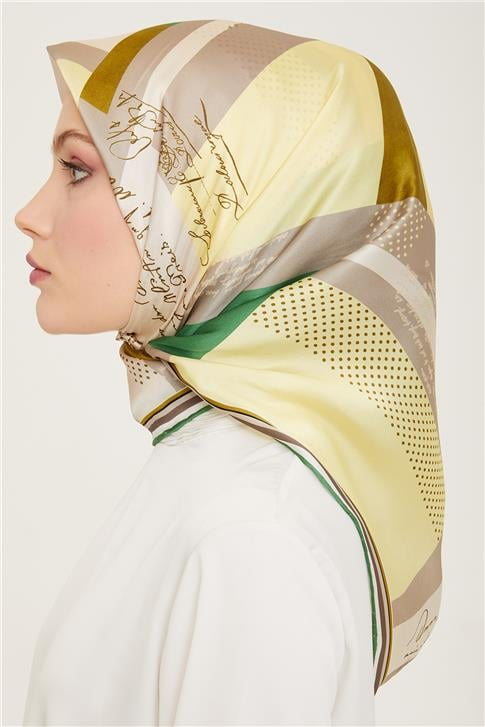 Armine Geometrik Desenli Twill İpek Eşarp 24Ya9138 2 06