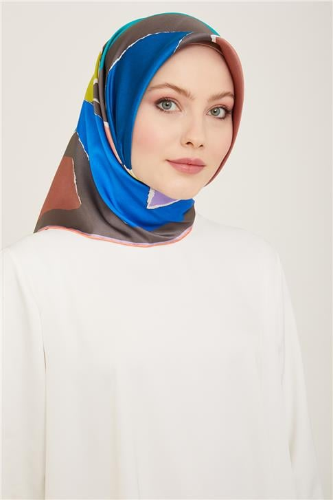 Armine Geometrik Desenli Twill İpek Eşarp 24Ya9125 83 53