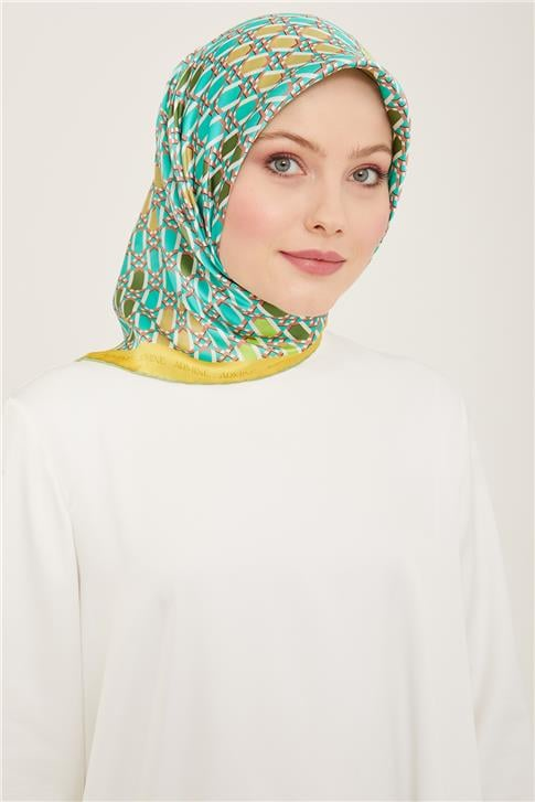 Armine Geometrik Desenli Twill İpek Eşarp 24Ya9144 37 53